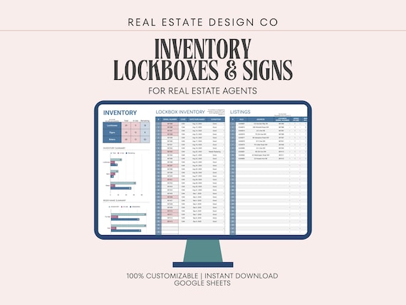 Real Estate Agent Lockbox, Sign & Rider Inventory Tracker, Google Sheets Template, Business Tools