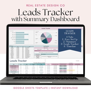 Real Estate Leads Tracker Realtor Google Sheets Spreadsheet Lead Client Tracker, Task Checklist, Touchpoints, Lead Source, Milestone Tracker