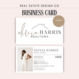 Real Estate Agent Business Card: Modern Canva Template (Printable Digital Download