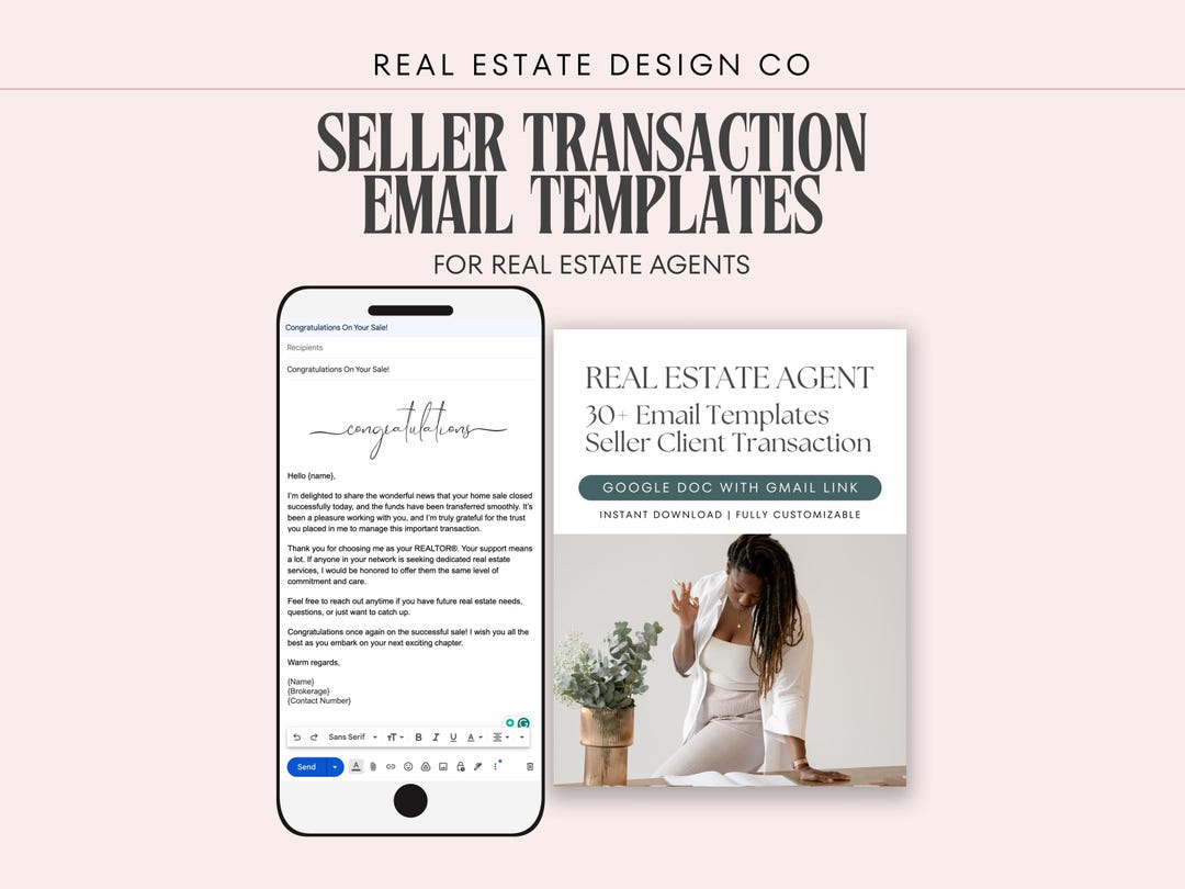 Real Estate Seller Email Templates, Gmail, Google Doc, Canva, Email ...