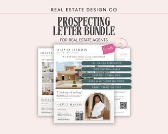 Real Estate Prospecting Canva Template Bundle: Farming, FSBO, Expired Listing, Market Update (Digital Download)