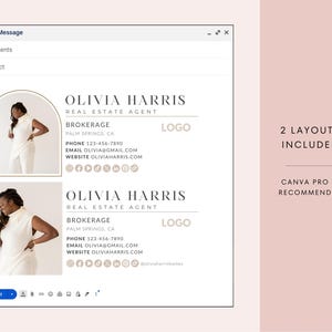 Real Estate Agent Email Signature Canva Template, Gmail, Professional image 3