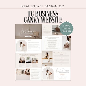 Real Estate Transaction Coordinator Professional Website Canva Template With Clickable Links, TC Business