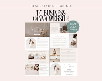 Real Estate Transaction Coordinator Professional Website Canva Template With Clickable Links, TC Business