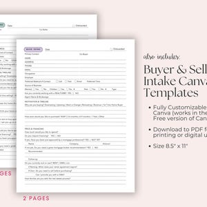 Buyer and Seller Intake Questionnaire, Real Estate Google Form Plus Canva Template, Agent Marketing Client Onboarding image 6