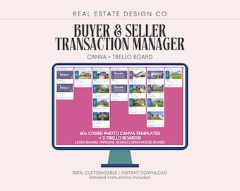 Trello-sjablonen voor onroerend goed: transactiemanager koper-verkoper, leadtracker, open huis