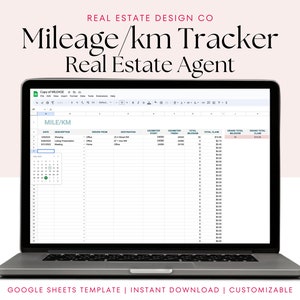 Real Estate Mileage Tracker, KM Tracker, Google Sheets Business Tools, Agent Tools, Vehicle Tracker, Tax Claim, Small Business Spreadsheet