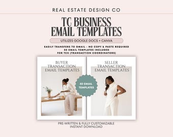 E-Mail-Vorlagen für den Transaktionsplaner für Makler: Google Docs & Canva Header (Digitaler Download)