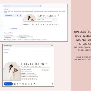 Real Estate Agent Email Signature Canva Template, Gmail, Professional image 5