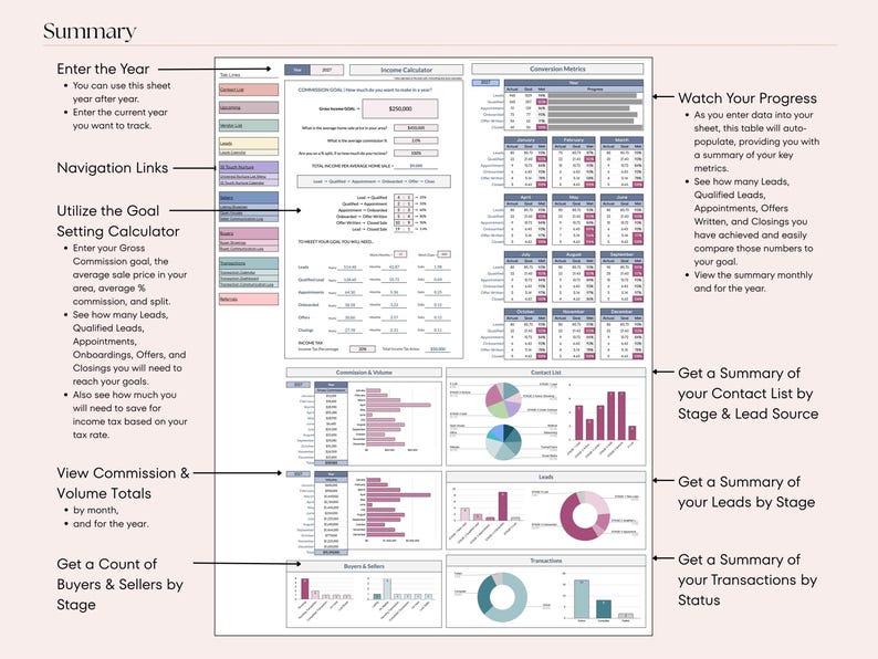 Real Estate CRM All-In-One | Google Sheets, Client List, Leads Tracker, Follow-up System, Buyer & Seller Onboarding, Transactions image 3
