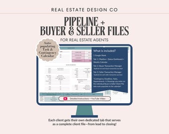 Real Estate Pipeline + Transaction Management System: Google Sheets Spreadsheet, Tab for Each Client File