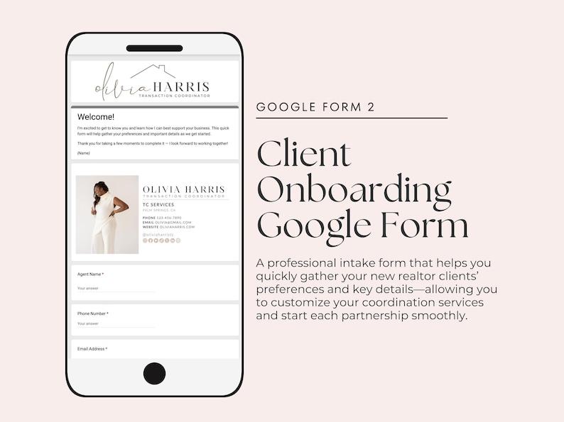 Transaction Coordinator Google Forms Templates, Lead Capture, Inquiry, Real Estate Agent Onboarding, Transaction Intake image 3