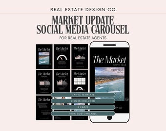 Real Estate Themed Social Media Carousel A&B Posts Canva Template ...