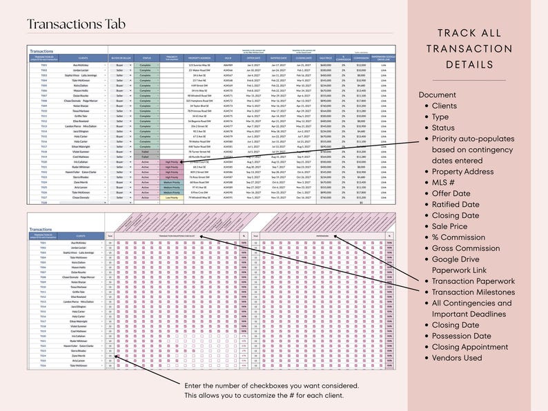 Real Estate CRM All-In-One | Google Sheets, Client List, Leads Tracker, Follow-up System, Buyer & Seller Onboarding, Transactions image 13