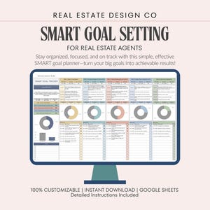 SMART Goal Setting Tracker for Real Estate Agents | Google Sheets Business Planner