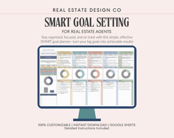 SMART Goal Setting Tracker for Real Estate Agents | Google Sheets Business Planner