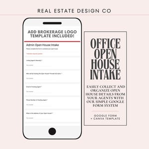 Real Estate Open House Intake Google Form and Email Template | Brokerage, Team, Office