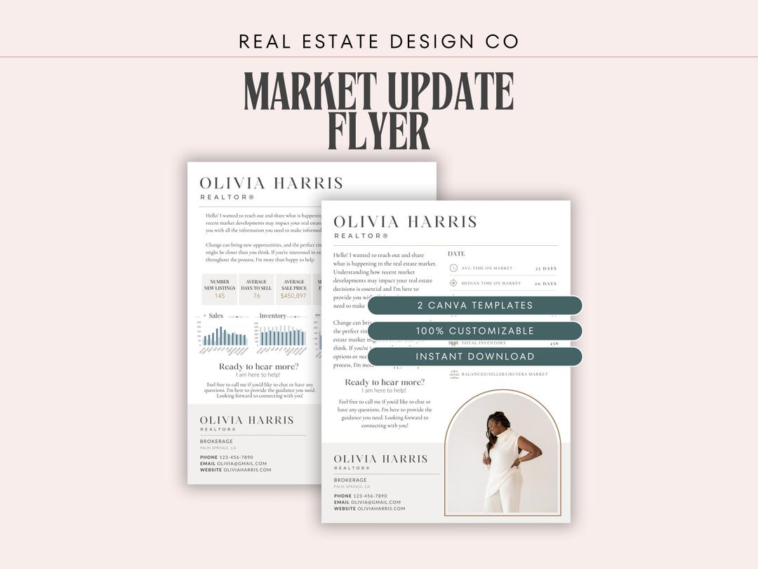 Real Estate Market Update Flyer Canva Template (8.5" X 11"), Agent ...
