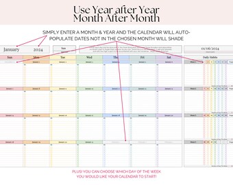 Monthly Smart Calendar With Habit Tracker Google Sheets