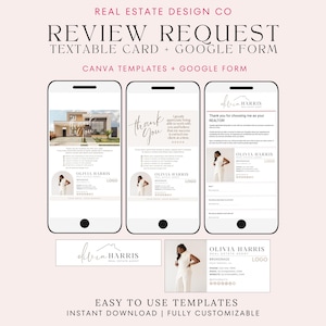 Review Request Real Estate Google Form Plus Text Message Template Agent Marketing Buyer and Seller Review Request Client Testimonial Tools
