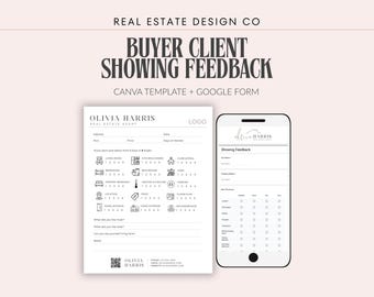 Real Estate Showing Feedback Google Form & Canva Template: Client Tracker (Digital Download)
