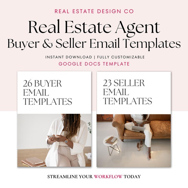 Real Estate Buyer and Seller Email Templates Gmail Google Docs Realtor Client Communication Time Saving Professional Customizable Process