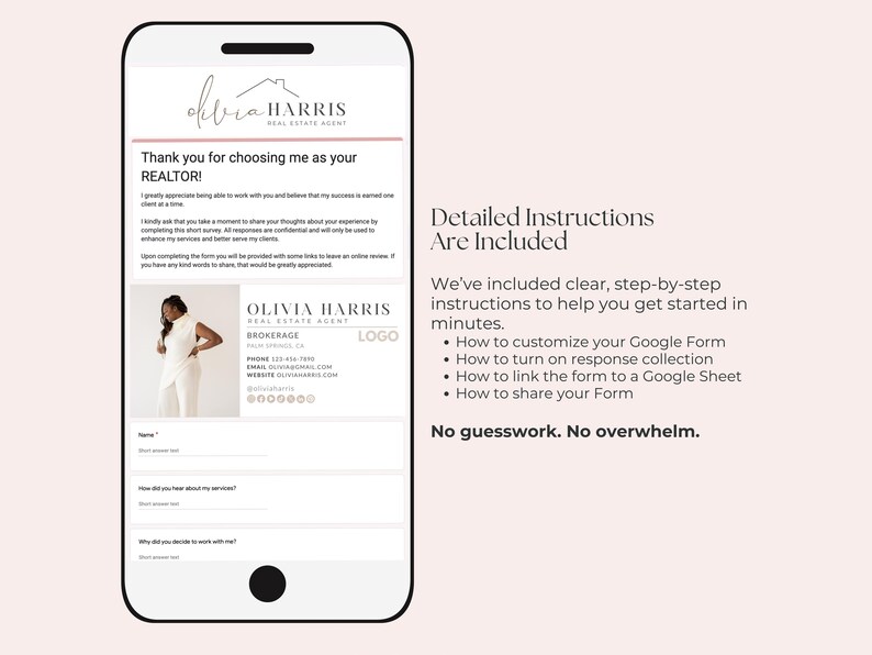 Demande d'avis immobilier : Modèles de formulaires Google et Canva (téléchargement numérique), marketing pour agents immobiliers, témoignages clients image 6