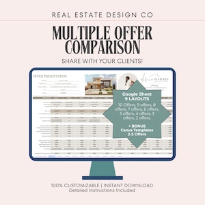 Grund für mehrere Angebotsvergleiche Google Sheet Plus-Bonus-Canva-Vorlagen (Digitaler Download))