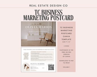 Transaktionskoordinater Postkarte Vorlage: Real Real Plant Marketing (Canva Editable, 7x5, digitaler Download)