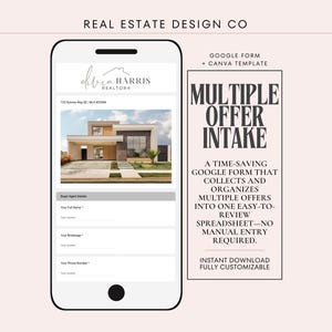 Real Estate Multiple Offer Google Form Template with Canva Template (Digital Download), Listing Agent