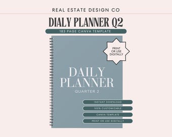 Makler Tagesplaner | Q2 Canva Template (Digitaler Download)