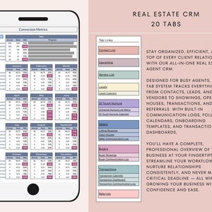 Real Estate CRM All-In-One | Google Sheets, Client List, Leads Tracker, Follow-up System, Buyer & Seller Onboarding, Transactions image 2