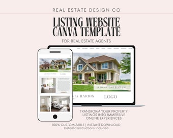 Canva Template für Makler-Website: Makler-Optimierung, klickbare Links (Digitaler Download)