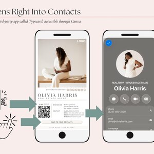 Mall för digitala visitkort för fastigheter i Canva med QR-kod och klickbara länkar bild 5