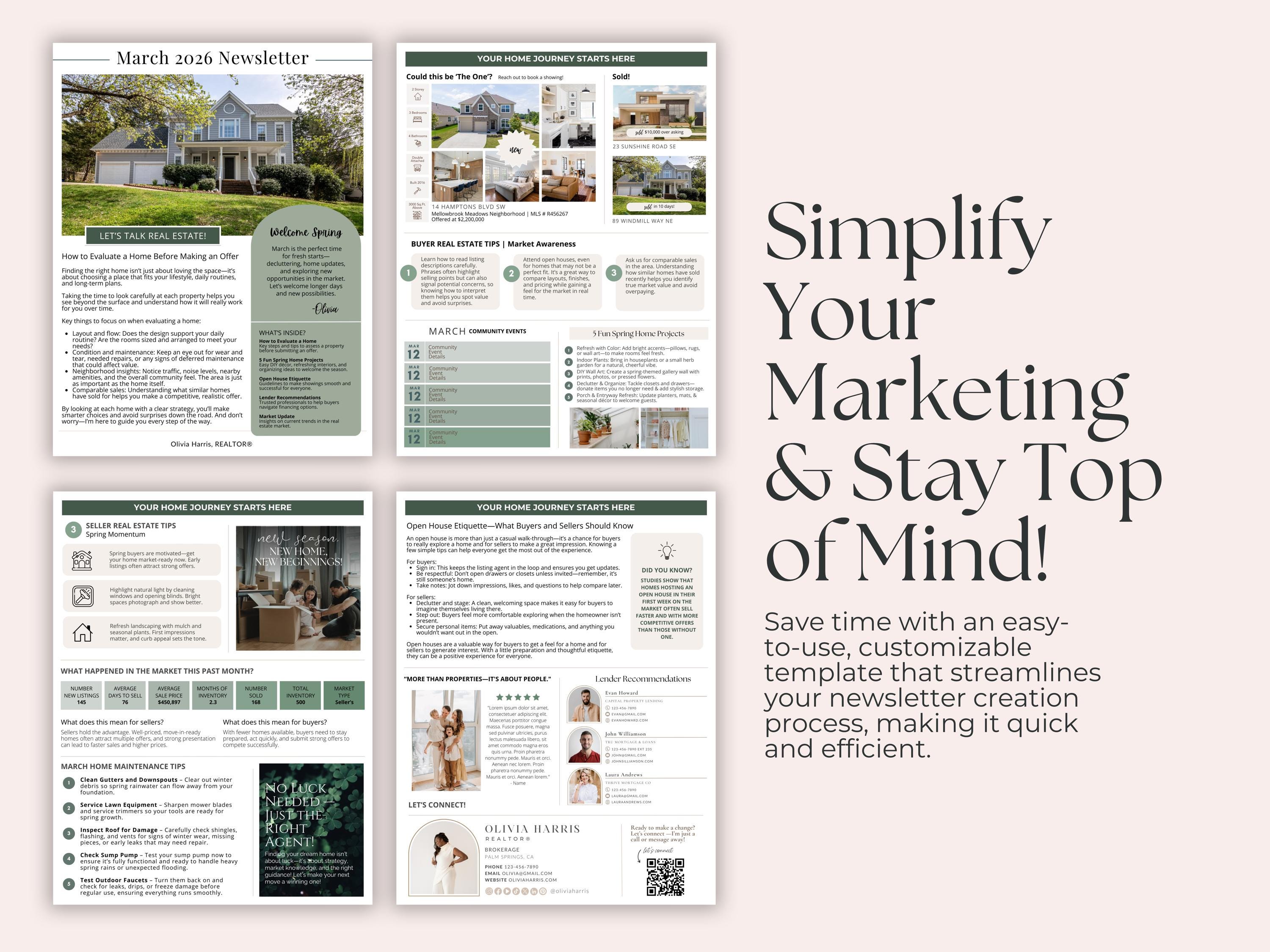 March 2026 Real Estate Newsletter Template | Editable Canva, Email ...
