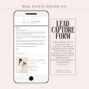 Formulario de captación de clientes potenciales inmobiliarios: Plantilla de formulario de Google para consultas de compradores y vendedores (complementos de Canva)