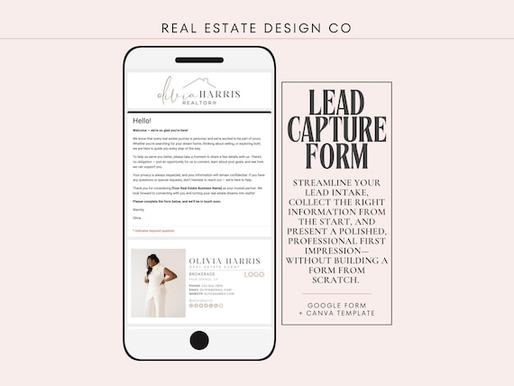 Real Estate Lead Capture Form: Buyer & Seller Inquiry Google Form Template (Canva Add-Ons)