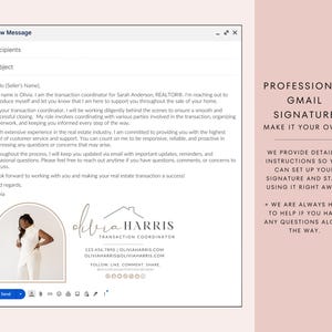 Podpis e-mail koordynatora transakcji w nieruchomościach, profesjonalny podpis w Gmailu, szablon Canva, TC Marketing zdjęcie 2