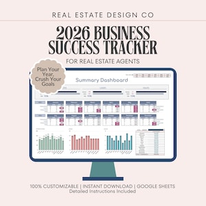2026 Real Estate Business Planner & Goal Setting: Google Sheets Template (Digital Download)