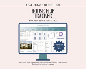 House Flipping Calculator: Google Sheets Investment Tracker, House Renovation Planner (Digital Download)