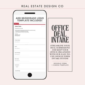Real Estate Office Deal Submission Google Form plus Canva Template Header, Sales Data Sheet