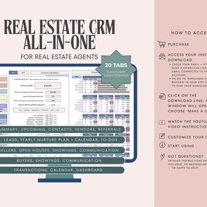 Real Estate CRM All-In-One | Google Sheets, Client List, Leads Tracker, Follow-up System, Buyer & Seller Onboarding, Transactions image 17