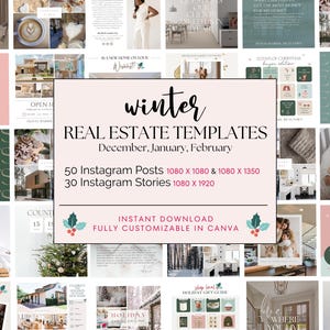 Winter Real Estate Instagram Canva Templates: Social Media Marketing