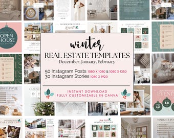Modelos de imóveis de inverno no Instagram Canva: marketing de mídia social