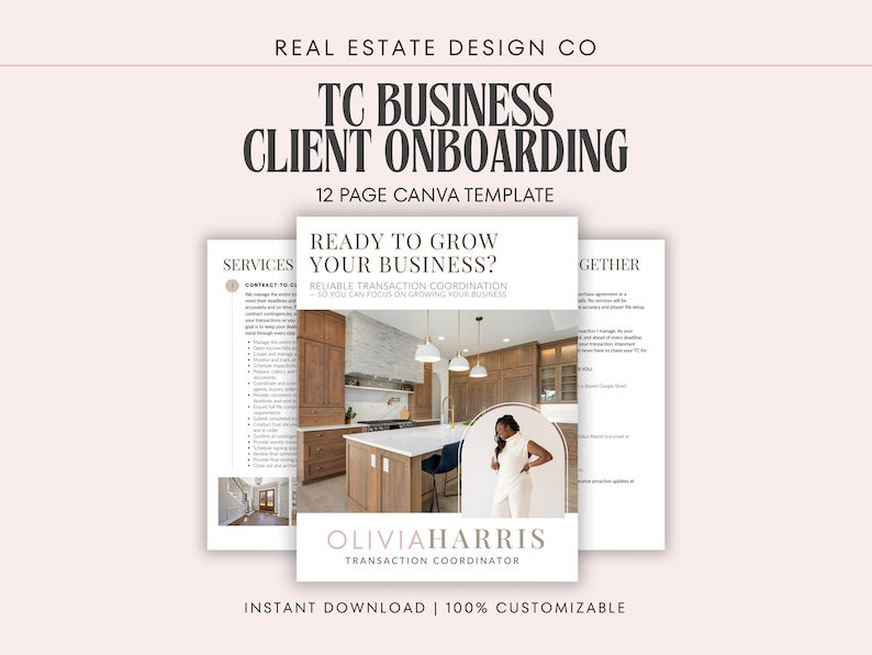 Real Gebäude TC Business Klient Onboarding Canva Vorlage (12 Seite) - Sofort Download Bild 1