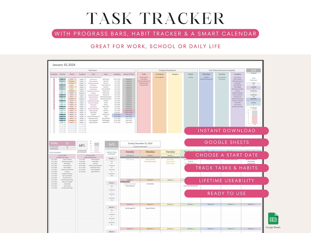 芸能人愛用のルームウェア With Tracker Task List To-do Monthly and Calendar Dynamic カレンダー