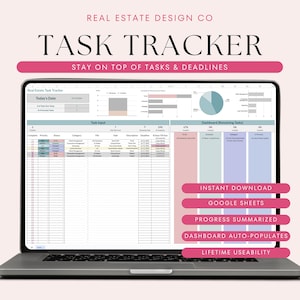 Real Estate Task Tracker Google Sheets Spreadsheet, Priority Tracker, Task Management, To Do List, Activity Tracker, Task Planner, Organize