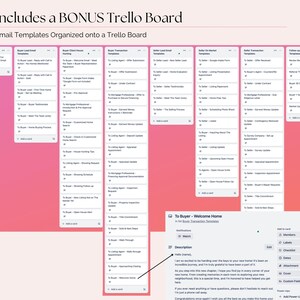E-postmallar för köpare och säljare av fastighetsmäklare med Bonus Trello Board bild 3