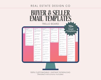 Real Estate Agent Buyer and Seller Transaction Email Templates with Bonus Trello Board