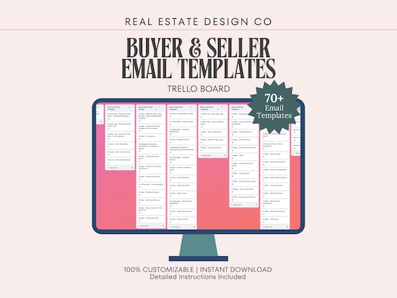 Real Estate Agent Buyer and Seller Transaction Email Templates with Bonus Trello Board